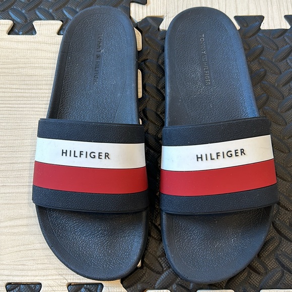 Tommy Hilfiger Men's Earthy Dark Blue and white Slide Sandal size men 11 - Picture 9 of 9